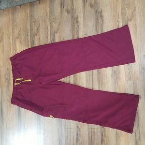 SPREAD GOOD CHEER Burgandy CNA Drawstring Scrub Pants